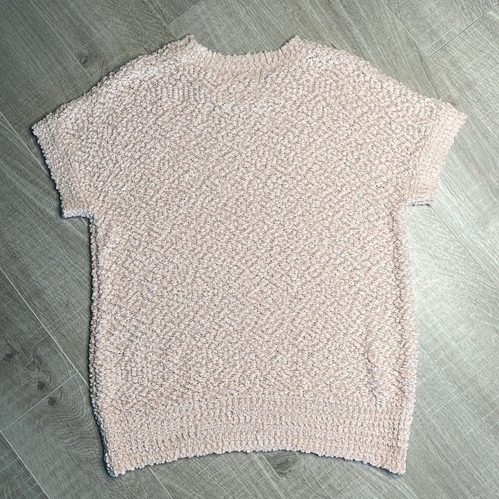 CHERISH Blush Pink Knit Teddy Short Sleeve Pullover Sweater - Picture 7 of 8